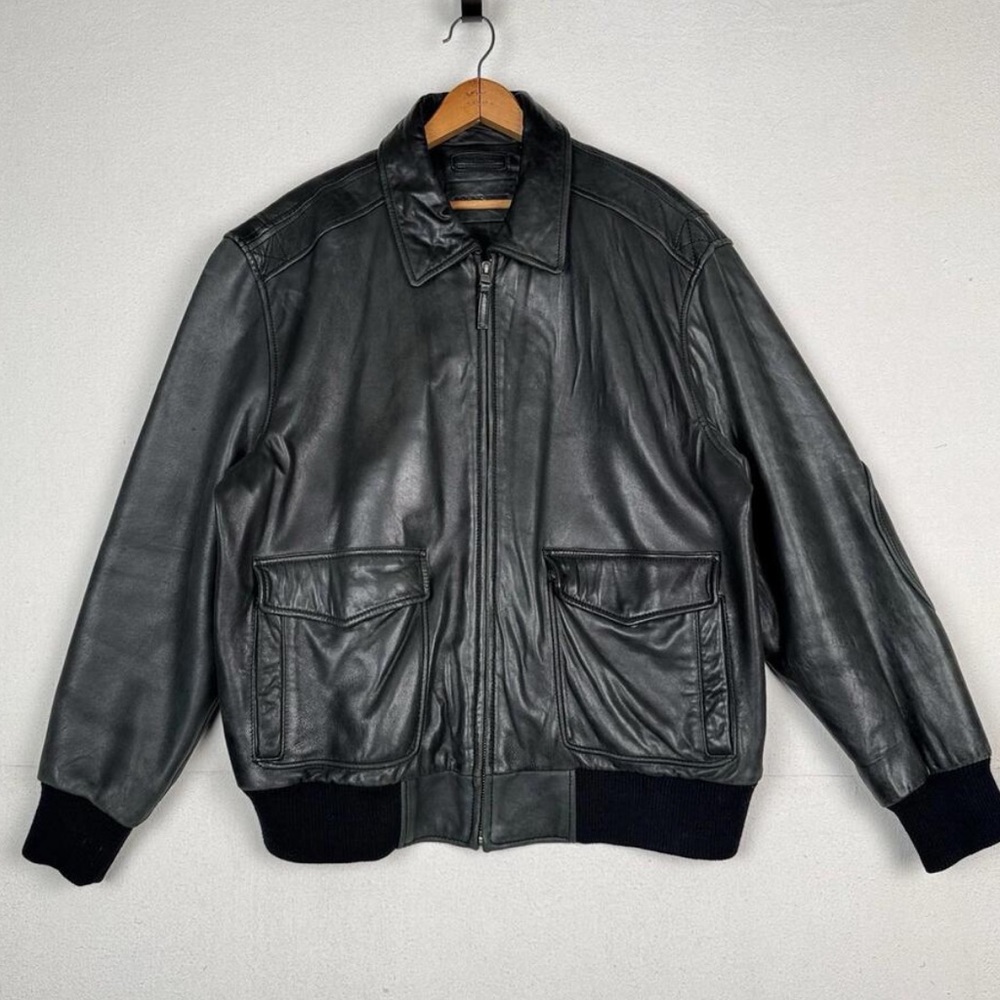 Men's Black Leather Performance Jacket